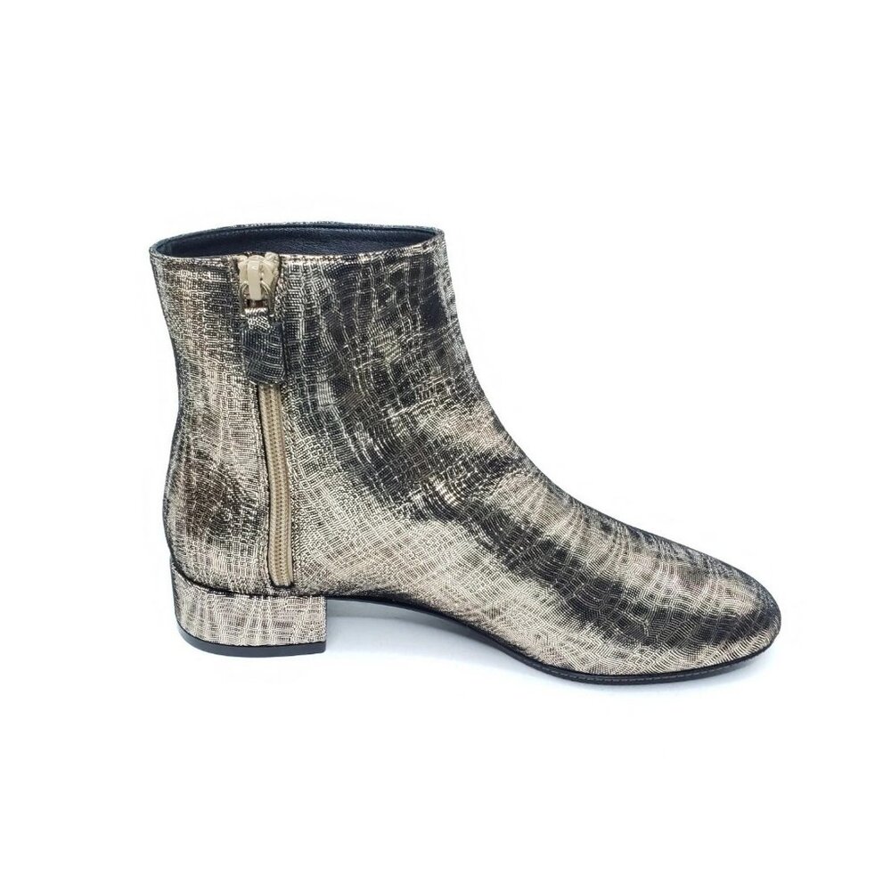 Stuart Weitzman S4127 Metallic Ankle Boots Bootie… - image 2